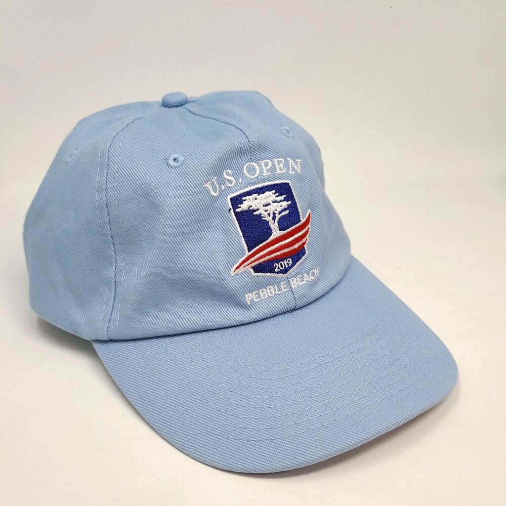 Pebble Beach Golf US Open 2019 Strap Back Hat Mens Adjustable Blue USGA Logo Cap